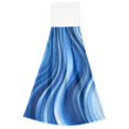 thumbnail image 7 of Dailycode Kitchen Wash Cloths with Hanging Loops Absorbent Absorbent Quick Drying Hand Towels, 2 Pack, Abstract Blue Ripples, 7 of 7