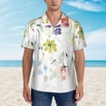 thumbnail image 2 of Balery Wildflowers Camisas hawaianas de manga corta para hombre, camisas playeras de corte holgado, camisas de vacaciones con botones,Large, 2 of 7