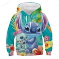 thumbnail image 2 of Disney Stitch dibujos animados 3d impresión Kawaii niños niñas suelta Sudadera con capucha niños dibujos animados tendencia calle nueva primavera y otoño 140 heqiyong CONDUJO, 2 of 2