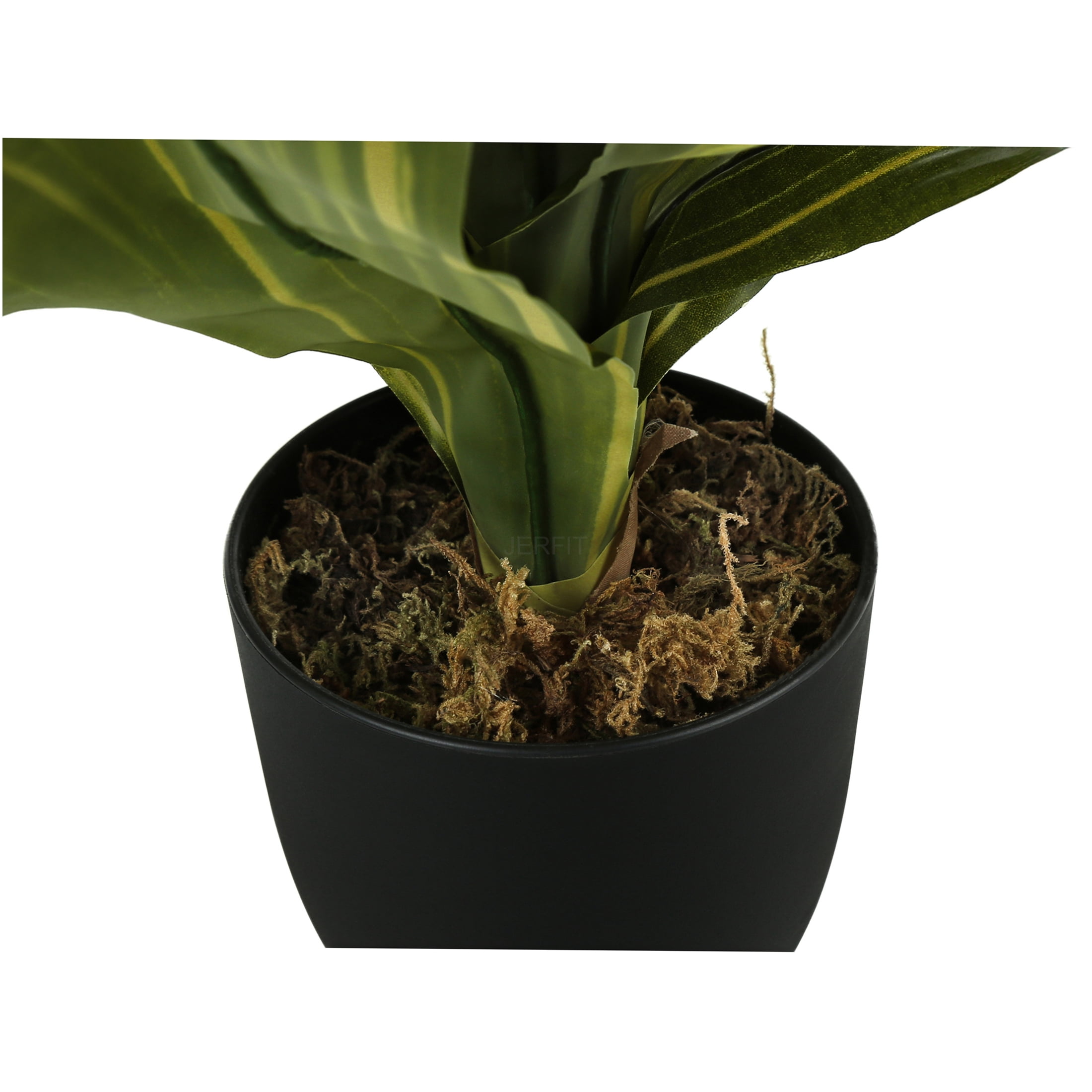 JERFIT 17" Real Touch Artificial Dracaena Plant in Pot, Faux Tabletop Greenery for Home Office Desk Decor, Low Maintenance Indoor Fake Plant