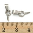 thumbnail image 3 of 100 pc Resistant 304 Stainless Steel Screw Eye Pin Peg Bails with 201 Stainless Steel Snap On Bails For Half Drilled Beads Stainless Steel color 15mm Hole: 5.5x2.5mm Pin: 5x1mm, 3 of 4