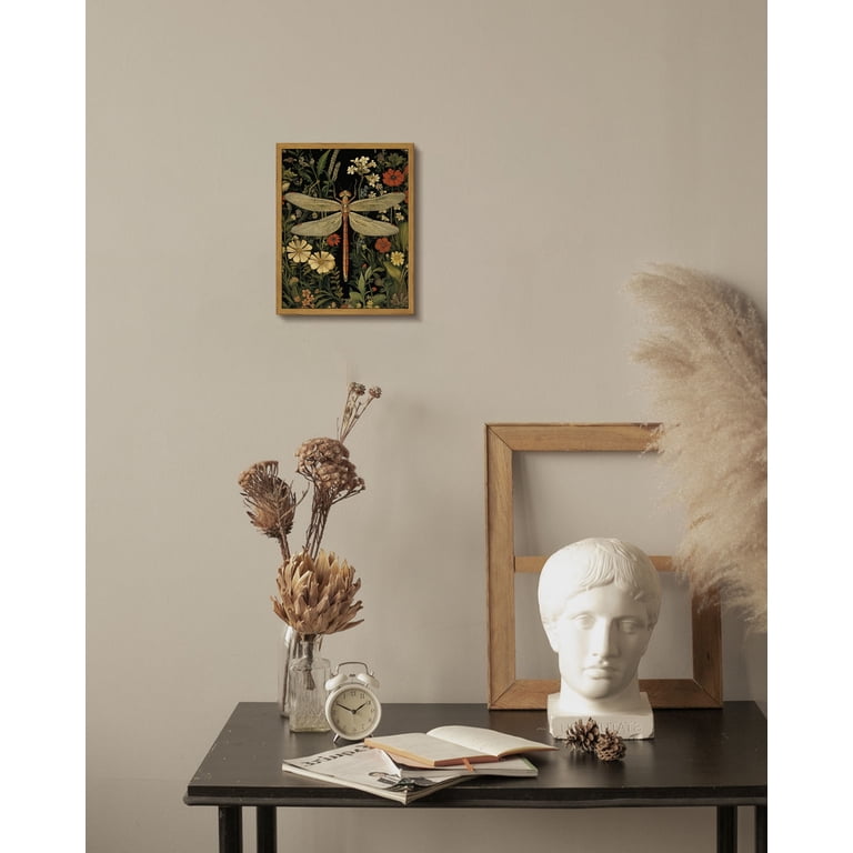 Drsoum Vintage Dragonflies and Flowers Framed Canvas Art photo 7