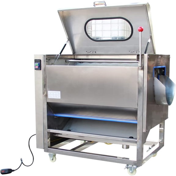 HPDMC Commercial Potato Peeler and Washer 300-500 KG/Hour Capacity 1100W Roller Brush Type Potato Peeling Machine (Potato Peeler & Washer)