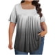 thumbnail image 2 of Tops Cortos para las Mujeres Impreso Cuello de Gran Tamaño Plisado Manga Corta Suelta Superior en Tamaños Más L-5xl, 2 of 4