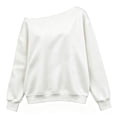thumbnail image 6 of Women’s Casual Off Shoulder Sweatshirt Long Sleeve Loose Solid Long Sleeve Lightweight Tops Y2k Pullovers, 6 of 6