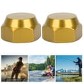 thumbnail image 4 of Tapa de tuerca de tornillo M8 de aleación de aluminio duradera de 2 piezas para accesorio de mango de carrete de pesca(oro R), 4 of 8
