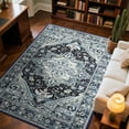 thumbnail image 6 of TWINNIS Boho Area Rug Soft Indoor Living Room Carpet,Blue Bohemian Rug for Bedroom,2'x3'Non-Slip Washable Decorative Rug, 6 of 7