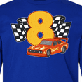thumbnail image 4 of Inktastic Number Eight Race Car Long Sleeve Youth T-Shirt, 4 of 5