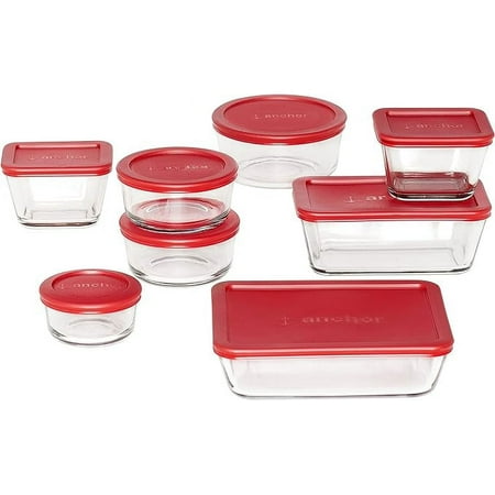 Anchor Hocking 16 Piece Glass Food Storage Set