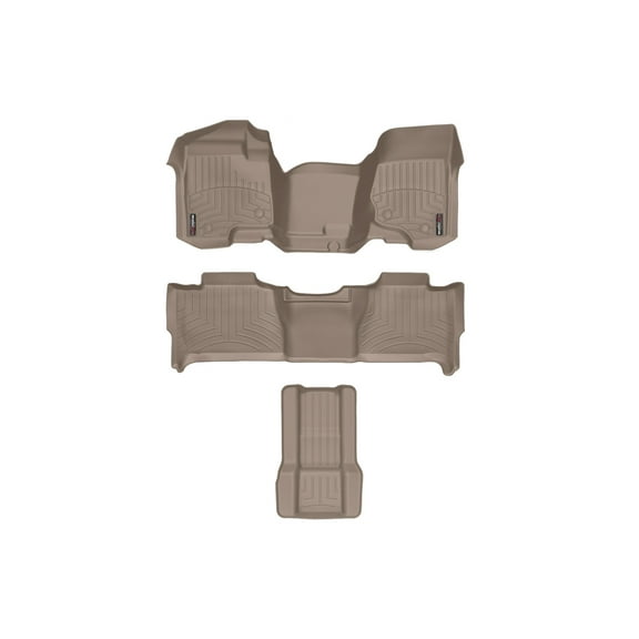 WeatherTech Custom Fit FloorLiners compatible with 2007-2010 Chevrolet Tahoe - Complete Set (1st Row Over-The-Hump, 2nd, & Aisle), Tan