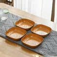 thumbnail image 4 of Clearance！ Bifavgk Square Plastic Dinner Plate Tray Set With Storage Holder Set Of 8 Wood Grain Square Dish 14Cm Square Plates Dinnerware For Wedding Camping Party Ring Tray Cake Stand Brown, 4 of 7