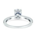 thumbnail image 3 of Oval Ring Side Stone Sapphire Simulated Cubic Zirconia 925 Sterling Silver Size 9, 3 of 5