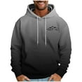 thumbnail image 2 of Zylanna Men's Hoodie Pullover, Pockets Gradient Color Fleece Lined with Drawstring Casual Sweatshirts for Men Black, 2 of 5