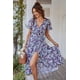 thumbnail image 4 of Vestido PRETTYGARDEN Floral Boho Cruzado con Escote en V Maxi XL, 4 of 7