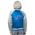 thumbnail image 2 of Women's Starter Blue/Silver Detroit Lions Satin Full-Snap Vintage Varsity Jacket, 2 of 2