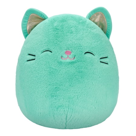 Squishmallows FuzzAMallow Official 16 inch Charisma the Mint Cat With Closed Eyes - Child's Ultra Soft Plush Toy