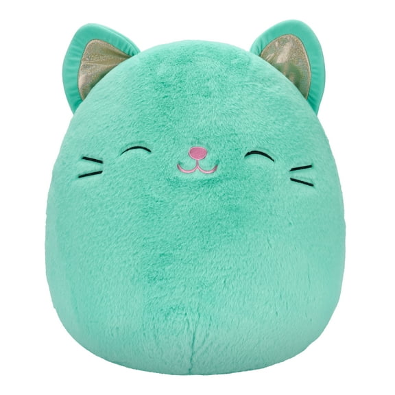 Squishmallows FuzzAMallow Official 16 inch Charisma the Mint Cat With Closed Eyes - Child's Ultra Soft Plush Toy