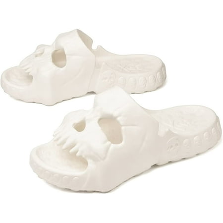 

Skull Slide Sandals for Women Men Anti-Slip Cushioned Slippers EVA Thick Soft Slides Open Toe Slide on Indoor Outdoor Beach Pool Sandals Khaki