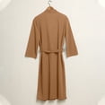 thumbnail image 6 of Hrsba Robe for Men,Solid Color V Neck 3/4 Sleeve Sleep Robe With Belt and Pockets Fall Bathrobe, 6 of 7