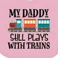 thumbnail image 4 of Inktastic Daddy Still Plays with Trains Boys or Girls Baby Bib, 4 of 4