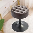 thumbnail image 6 of Furniliving Leather Adjustable Vanity  Stool, Swivel Ottoman Round, Makeup Accent Stool for Bedroom, Black Brown, 6 of 13