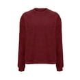 thumbnail image 5 of HAiming Women's Fleece Sweatshirts Winter Warm Solid Color Pullover Tops Fashion Round Neck Loose Basic Blouse Clothes, 5 of 7