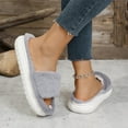 thumbnail image 4 of Bovxnpu Women's Warm Fuzzy Slippers Winter House Shoes, Women's Casual Home Indoor And Outdoor Slippers Plus Velvet Warm Open Toe Slippers Comfy Soft Lightweight Indoor House Shoes, 4 of 8