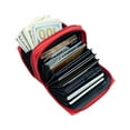 thumbnail image 2 of RFID Genuine Leather Credit Card Holder Accordion Women's Wallet 2 Zip, 2 of 11