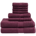 thumbnail image 1 of Ensemble de Serviettes en Coton Madison Park Signature 8 Pcs en Rouge Bordeaux, 1 of 9