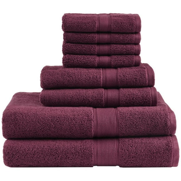 Madison Park Signature 8-Piece Cotton Towel Set in Burgundy Red