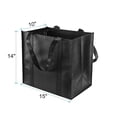 thumbnail image 4 of Reusable Grocery Bags, 5 Pack Large Foldable Heavy Duty Shopping Tote Produce Bag with Reinforced Handles & Thick Plastic Support Bottom for Groceries Clothes Vegetables Fruit (Black), 4 of 6