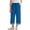 Light Blue, variant on Pants for Girls High Waist Culottes with Side Pockets Striped Cropped Wide Leg Casual Summer Trousers Playwear Khaki 130