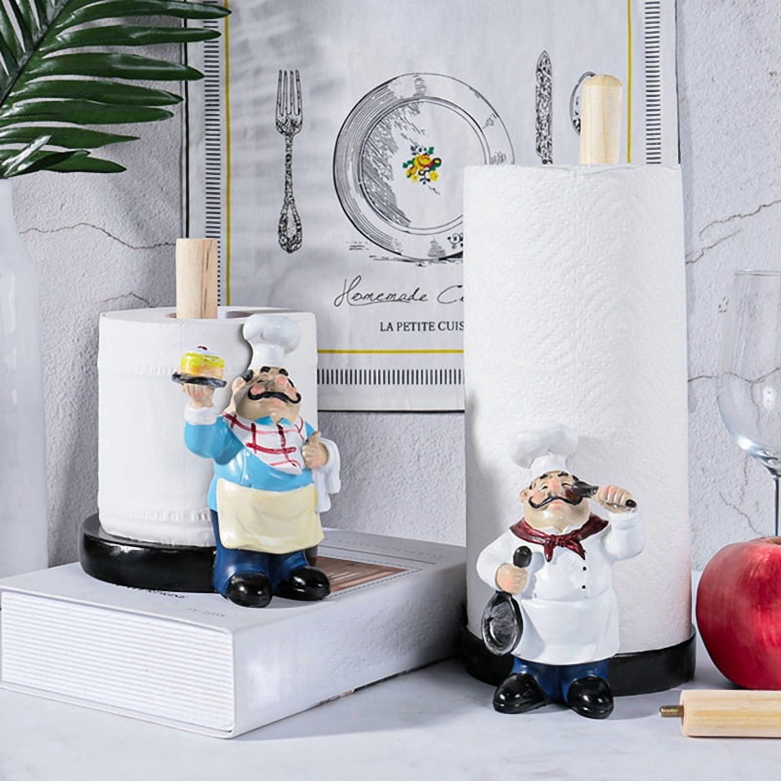 Paper Towel Holder Chef Ornaments European Paper Towel Holder Kitchen Western Restaurant Cake Crafts Ornaments B