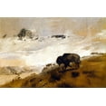 thumbnail image 2 of Russell, Charles Marion 32x23 White Modern Wood Framed Museum Art Print Titled - The Stand Crossing the Missouri, 2 of 4