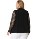 thumbnail image 4 of Blazer de talgrande pamujer, chaquede trabajo, solade muesca, encaje frontal, chaquetas Negro XL, 4 of 6