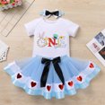 thumbnail image 4 of IBTOM CASTLE Baby Girls 1st Birthday Outfit Princess One Cosplay Character Romper Tutu Dress Headband Party Clothes for Photo Shoot 1 Year Blue - Alice One, 4 of 8