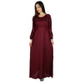 thumbnail image 2 of Bimba Women Boho Gothic Style Long Maxi Dress Lace Long Sleeves Gown, 2 of 9