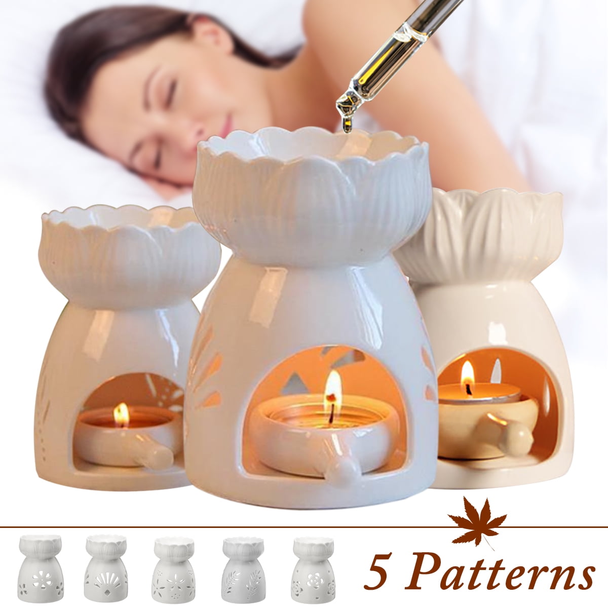 Ceramic Oil Burner, Essence Oil Candle Incense Aromatherapy Stove Aroma