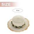 thumbnail image 2 of Sombrero de paja para mujer con circunferencia de 56-58 cm, sombrero para el sol, protector solar, para exteriores, con guirnalda, sombrero de copa plana, sombrero de playa, sombrero para el sol, 2 of 5