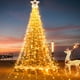 thumbnail image 2 of Guirnalda de luces LED tipo cascada de 9 x 3,5 m con forma de carámbano, para bodas, fiestas, jardín, árbol de Navidad, estrellas, 317 luces LED, 2 of 5