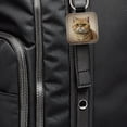 thumbnail image 6 of Exotic Shorthair Cat Illustration Faux Leather Square Keychain, 6 of 7