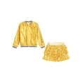 thumbnail image 5 of Miutii Kids Girls Two Piece Modern Jazz Dancewear Sequins Latin Dance Skirts Outfits Hip Hop Performance Clothes Set Gold 8, 5 of 6