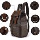 thumbnail image 3 of Vintage Unisex Casual Leather Backpack Canvas Rucksack Bookbag Satchel Hiking Backpack Travel Outdoor Shouder Bag (brown), 3 of 5