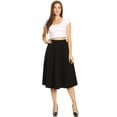 thumbnail image 5 of Moa Collection Women's Casual High Waist A-Line Midi Skirt with Elastic Waistband, 5 of 6