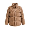 thumbnail image 5 of WAGUTH Womens Corduroy Puffer Coat Stand Collar Snap Button Short Quilted Winter Cotton Padded Jacket with Side Pockets for Cold Weather, 5 of 6