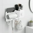 thumbnail image 5 of Kraoden Bathroom Hair Dryer Wall Mount, Multifunctional Hair Dryer Support, Space Saving Storage Rack with Hooks and Phone Holder, No Drill Installation, Strong Load-Bearing Design, 5 of 6