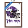 thumbnail image 3 of NFL Minnesota Vikings - Drip Helmet 20 Wall Poster, 14.725" x 22.375", Framed, 3 of 3