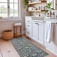 thumbnail image 3 of 2x5 Decorative Vintage Hallway Runner: Washable Oriental Pet-friendly Soft Carpet For Bathroom Bedroom Non-slip Laudry Floor Mat - Low Pile Non-shedding Rug Apartments & Homes(2x5 Floral/blue), 3 of 6