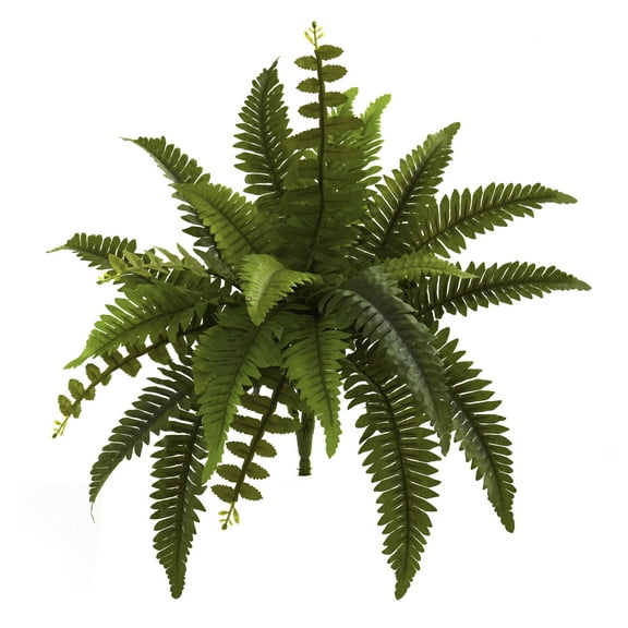 Nearly Natural Plastic 14" Green Boston Fern Artificial Plant (Set of 6)