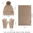 thumbnail image 4 of HNMKIU Winter Knitted Scarf Hat Set Thermal Lined Outdoor Riding Ear Cold Weather Cozy Windproof Unisex Black - One Size, 4 of 5
